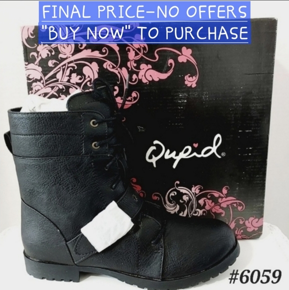 Qupid Shoes - ⤵️NEW! Qupid black combat Boots Size 6